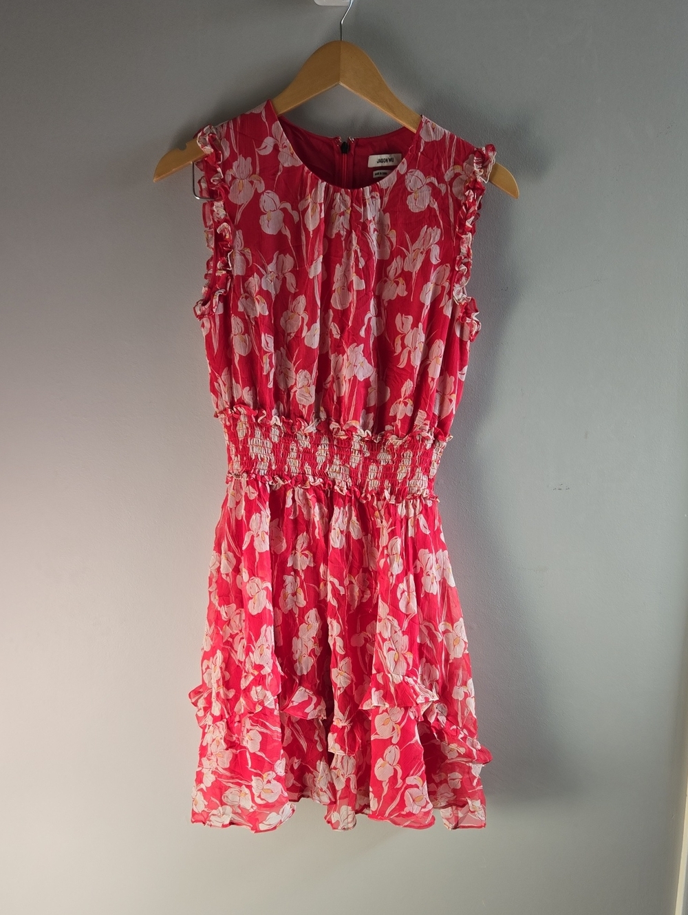 Jason Wu Iris Smocked Waist Silk Midi Dress Size 2